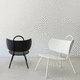 contemporary fireside chair / metal / metal / round