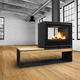 wood heating stove / 12 kW / with legs / central