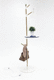 floor coat rack / contemporary / lacquered steel / wood