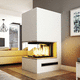 kit fireplace / wood-burning / self-supporting / wall