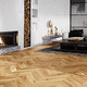engineered parquet floor / oak / brushed / lacquered
