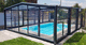 high swimming pool enclosure / telescopic / aluminum / glass