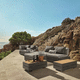 contemporary lounge garden set / water-repellent fabric / aluminum / home