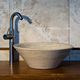 countertop washbasin / travertine / handmade / round