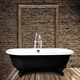 oval bathtub / with legs / cast iron / white