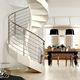 helical staircase / contemporary / wooden steps / with risers