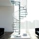 spiral staircase / contemporary / metal frame / glass steps