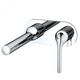 washbasin mixer tap / wall-mounted / chromed metal / bathroom