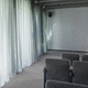 plain sheer curtain fabric / polyester / washable / fire-retardant