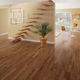 solid parquet floor / varnished / ribbed / glued