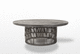 contemporary coffee table / concrete / synthetic rattan / round