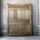 double bed headboard / rustic style / teak / brown