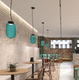 pendant lamp / steel / glass / wood