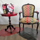 Louis XV chair / indoor / fabric / beech base