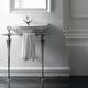 console washbasin / porcelain / with counter / with towel rack