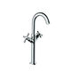 double-handle washbasin mixer tap / countertop / chromed metal / bathroom