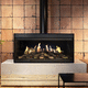electric fireplace / self-supporting / wall / Single-sided