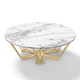 contemporary coffee table / marble / polished brass base / round