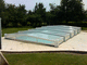 low swimming pool enclosure / telescopic / aluminum / polycarbonate