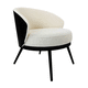 contemporary armchair / fabric / wool / steel
