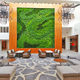 green wall with live plants / modular-panel / custom / natural