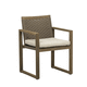 contemporary dining chair / wicker / rope / teak base