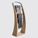 floor-mounted valet stand / powder-coated steel / solid wood / oak