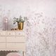 contemporary wallpaper / nonwoven fabric / floral pattern / pink