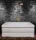 rectangular bathtub-shower combination / free-standing / acrylic / hydromassage