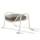 contemporary footrest / fabric / leather / steel