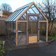 gardening greenhouse / even-span / aluminum frame / wood frame