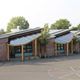 entrance canopy / for commercial buildings / wooden frame / glass