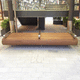 contemporary public bench / wooden / steel / with armrests