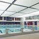 acoustic suspended ceiling / fiberglass / panel / for office