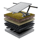 green roof with solar panel / extensive / for inclined roofs / flat