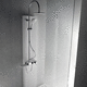 glass shower cubicle / fixed / corner / clear glass