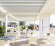 self-supporting pergola / aluminum / with mobile slats / sun shade louvers