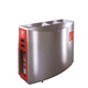 public trash can / stainless steel / brushed stainless steel / fireproof