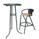 contemporary bistro table / metal / metal base / round