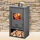 wood heating stove / 10 kW...20 kW / floor-mounted / contemporary
