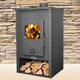 wood heating stove / 10 kW...20 kW / floor-mounted / contemporary