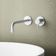 washbasin mixer tap / wall-mounted / stainless steel / bathroom