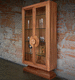 contemporary display case / with legs / glass / oak