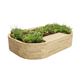 pine planter / oval / custom / with integrated bench