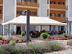 solid aluminum gazebo / fabric roof / commercial