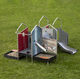 playground structure / metal / stainless steel / plywood