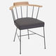 contemporary chair / indoor / fabric / solid wood