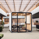 office pod with built-in lighting / acoustic / with glass door / with integrated electrical outlet