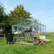 gardening greenhouse / even-span / aluminum frame / glass