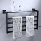 electric towel radiator / contemporary / stainless steel / wall-mounted